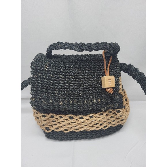 Vintage Esprit woven jute Crossbody Bag - Picture 2 of 6